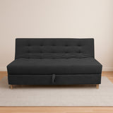 Sofacama Lugano Negro 180x95cm de Tres Puestos Reclinable Antifluido con Almacenamiento y sin Apoya Brazos - SOFAS Y POLTRONAS | Bylmo