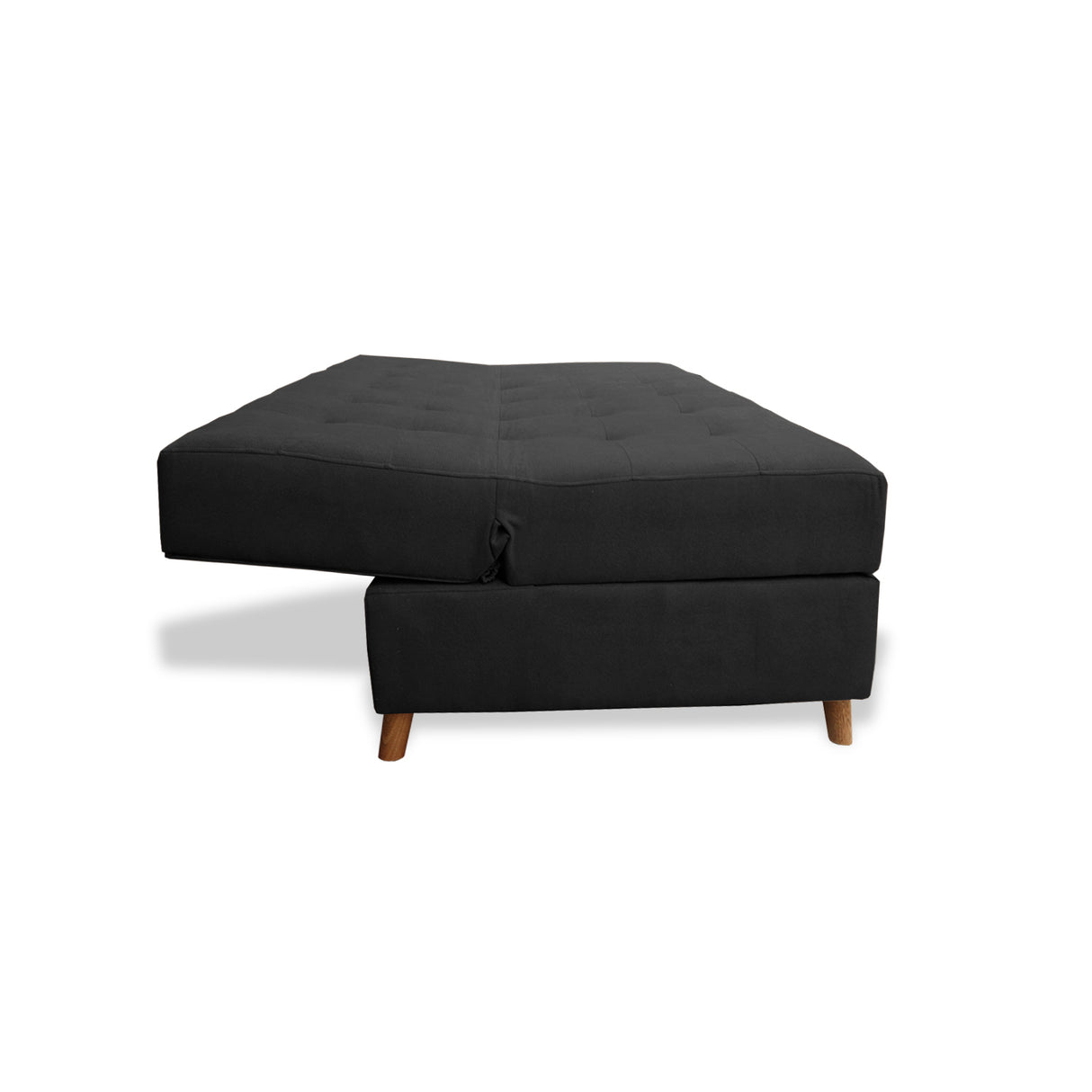 Sofacama Lugano Negro 180x95cm de Tres Puestos Reclinable Antifluido con Almacenamiento y sin Apoya Brazos - SOFAS Y POLTRONAS | Bylmo