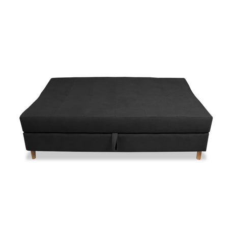 Sofacama Lugano Negro 180x95cm de Tres Puestos Reclinable Antifluido con Almacenamiento y sin Apoya Brazos - SOFAS Y POLTRONAS | Bylmo