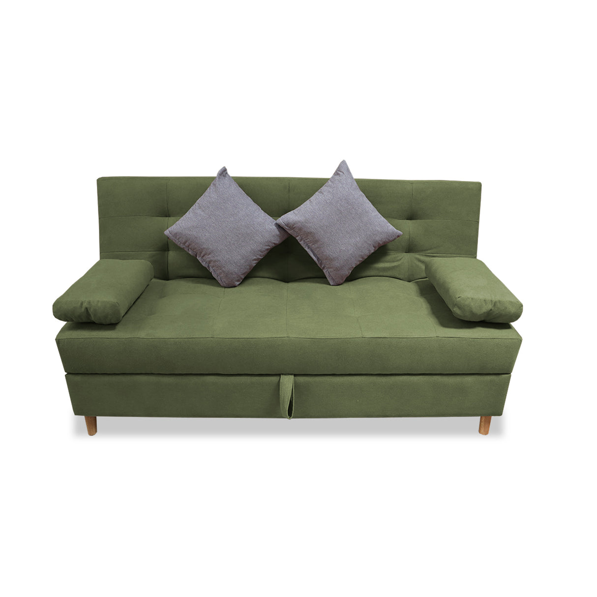 Sofacama Lugano Verde 180x95cm de Tres Puestos Reclinable Antifluido con Almacenamiento y sin Apoya Brazos - SOFAS Y POLTRONAS | Bylmo