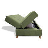 Sofacama Lugano Verde 180x95cm de Tres Puestos Reclinable Antifluido con Almacenamiento y sin Apoya Brazos - SOFAS Y POLTRONAS | Bylmo