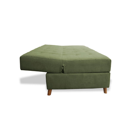 Sofacama Lugano Verde 180x95cm de Tres Puestos Reclinable Antifluido con Almacenamiento y sin Apoya Brazos - SOFAS Y POLTRONAS | Bylmo