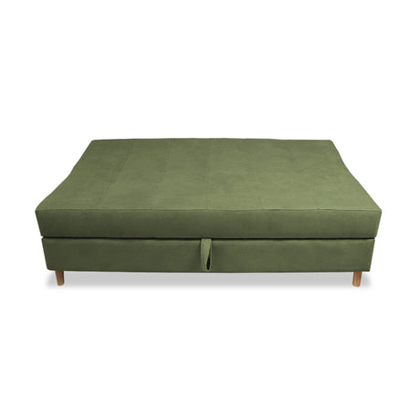Sofacama Lugano Verde 180x95cm de Tres Puestos Reclinable Antifluido con Almacenamiento y sin Apoya Brazos - SOFAS Y POLTRONAS | Bylmo