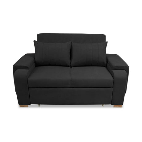 Sofacama Hartmann Negro 180x94cm de Dos Puestos Reclinable Antifluido y con Apoya Brazos - SOFAS Y POLTRONAS | Bylmo