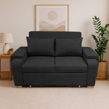 Sofacama Hartmann Negro 180x94cm de Dos Puestos Reclinable Antifluido y con Apoya Brazos - SOFAS Y POLTRONAS | Bylmo