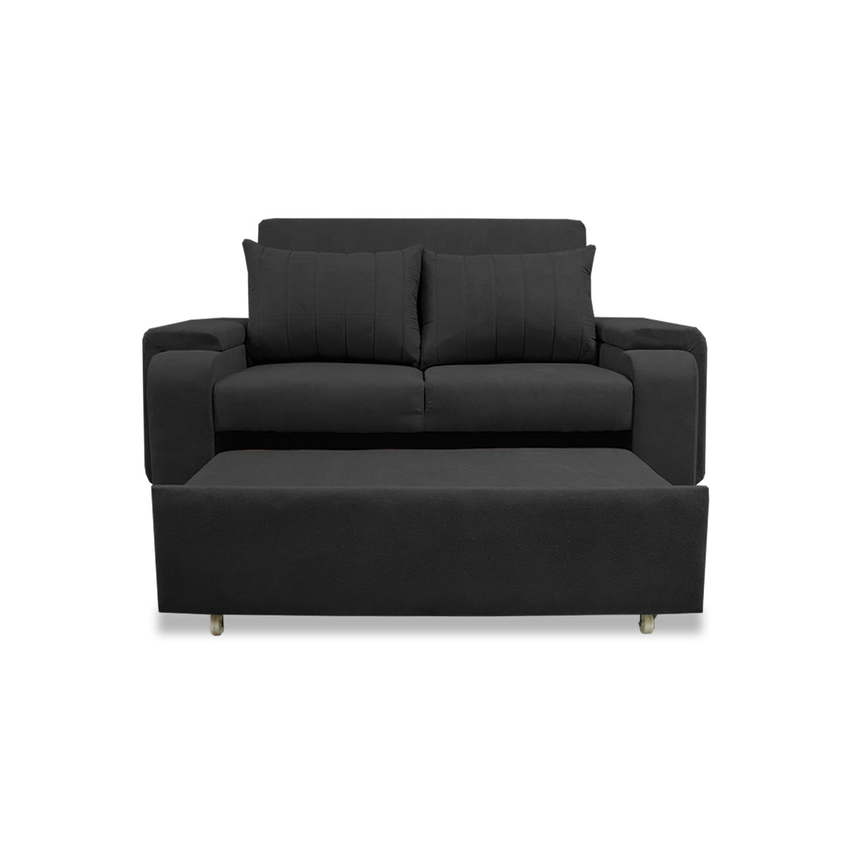 Sofacama Hartmann Negro 180x94cm de Dos Puestos Reclinable Antifluido y con Apoya Brazos - SOFAS Y POLTRONAS | Bylmo