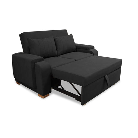 Sofacama Hartmann Negro 180x94cm de Dos Puestos Reclinable Antifluido y con Apoya Brazos - SOFAS Y POLTRONAS | Bylmo