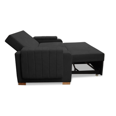Sofacama Hartmann Negro 180x94cm de Dos Puestos Reclinable Antifluido y con Apoya Brazos - SOFAS Y POLTRONAS | Bylmo