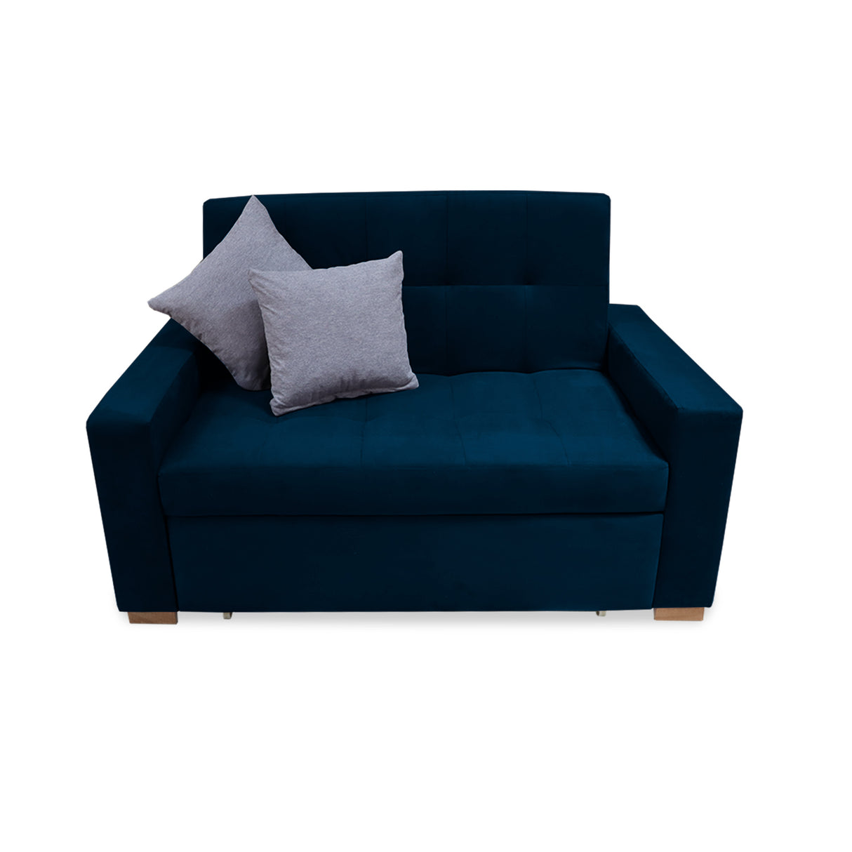 Sofacama Atalanta Azul Petróleo 150x94cm de Dos Puestos Reclinable Antifluido y sin Apoya Brazos - SOFAS Y POLTRONAS | Bylmo