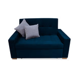 Sofacama Atalanta Azul Petróleo 150x94cm de Dos Puestos Reclinable Antifluido y sin Apoya Brazos - SOFAS Y POLTRONAS | Bylmo