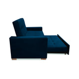 Sofacama Atalanta Azul Petróleo 150x94cm de Dos Puestos Reclinable Antifluido y sin Apoya Brazos - SOFAS Y POLTRONAS | Bylmo