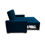 Sofacama Atalanta Azul Petróleo 150x94cm de Dos Puestos Reclinable Antifluido y sin Apoya Brazos - SOFAS Y POLTRONAS | Bylmo
