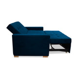 Sofacama Atalanta Azul Petróleo 150x94cm de Dos Puestos Reclinable Antifluido y sin Apoya Brazos - SOFAS Y POLTRONAS | Bylmo