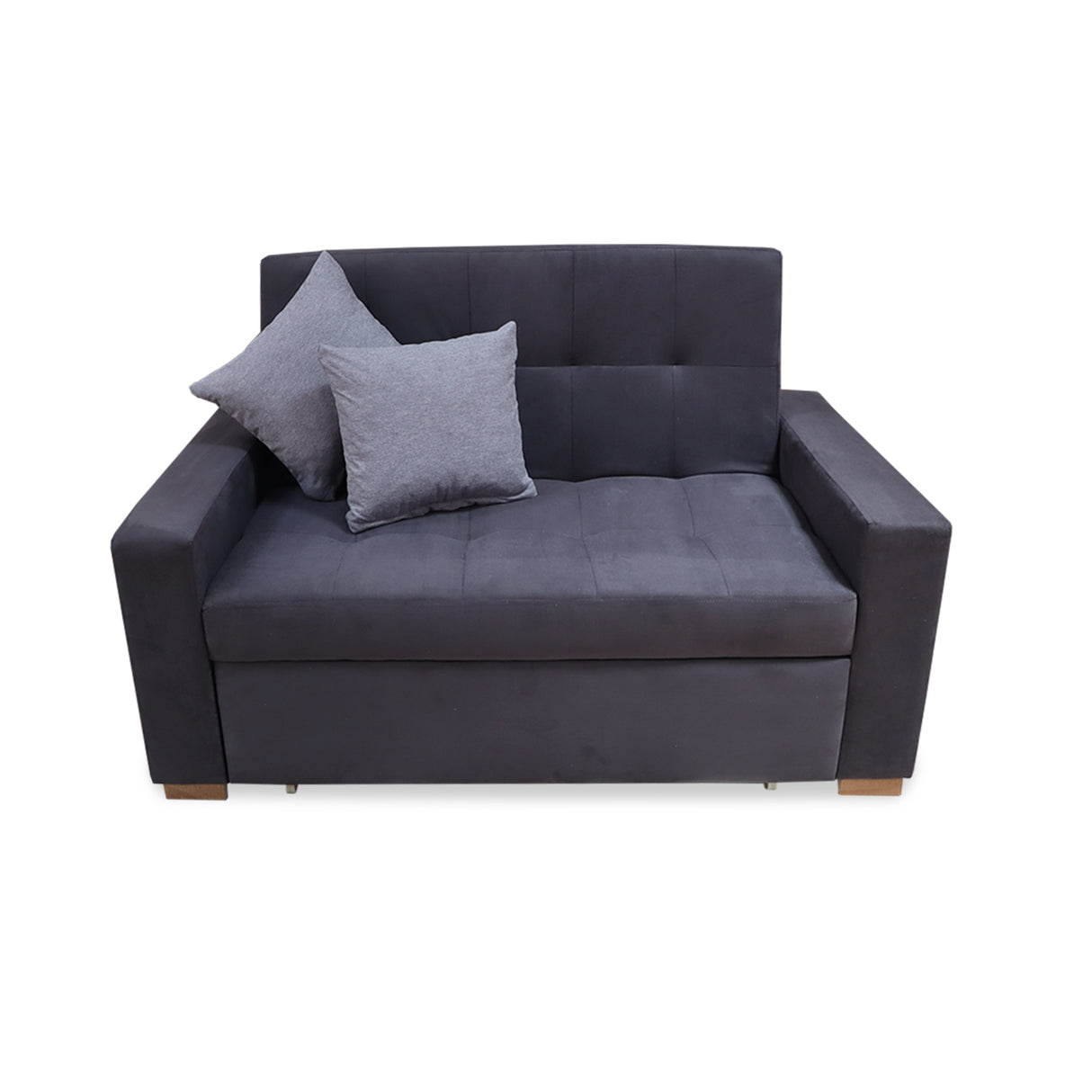 Sofacama Atalanta Gris 150x94cm de Dos Puestos Reclinable Antifluido y sin Apoya Brazos - SOFAS Y POLTRONAS | Bylmo