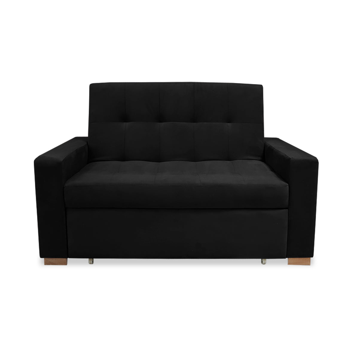 Sofacama Atalanta Negro 150x94cm de Dos Puestos Reclinable Antifluido y sin Apoya Brazos - SOFAS Y POLTRONAS | Bylmo