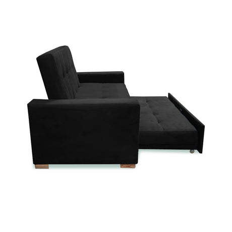 Sofacama Atalanta Negro 150x94cm de Dos Puestos Reclinable Antifluido y sin Apoya Brazos - SOFAS Y POLTRONAS | Bylmo