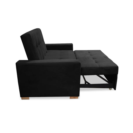 Sofacama Atalanta Negro 150x94cm de Dos Puestos Reclinable Antifluido y sin Apoya Brazos - SOFAS Y POLTRONAS | Bylmo
