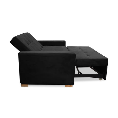 Sofacama Atalanta Negro 150x94cm de Dos Puestos Reclinable Antifluido y sin Apoya Brazos - SOFAS Y POLTRONAS | Bylmo
