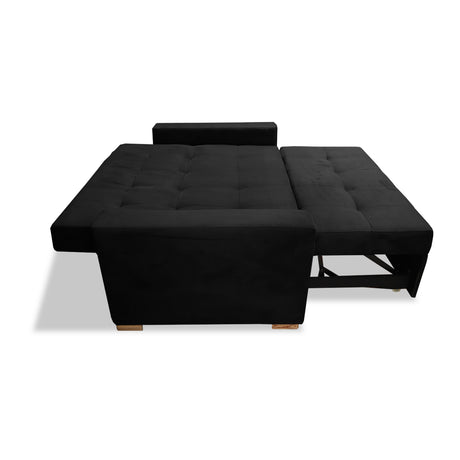 Sofacama Atalanta Negro 150x94cm de Dos Puestos Reclinable Antifluido y sin Apoya Brazos - SOFAS Y POLTRONAS | Bylmo