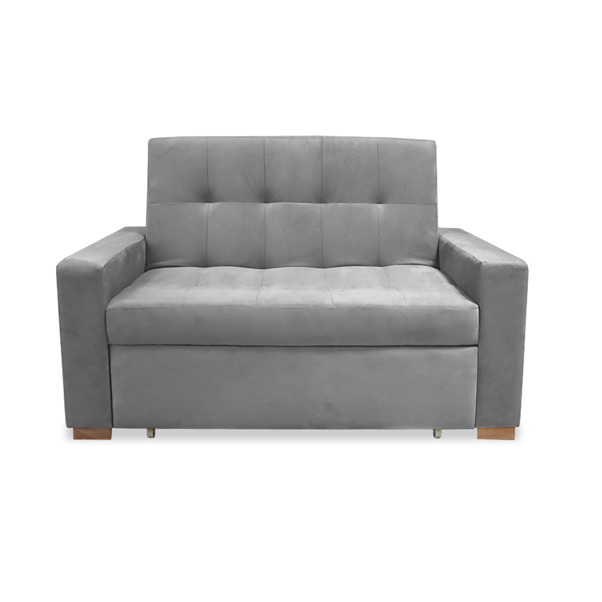 Sofacama Atalanta Plata 150x94cm de Dos Puestos Reclinable Antifluido y sin Apoya Brazos - SOFAS Y POLTRONAS | Bylmo