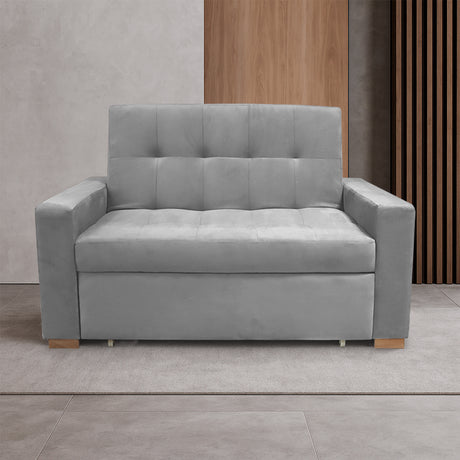 Sofacama Atalanta Plata 150x94cm de Dos Puestos Reclinable Antifluido y sin Apoya Brazos - SOFAS Y POLTRONAS | Bylmo