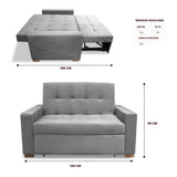 Sofacama Atalanta Plata 150x94cm de Dos Puestos Reclinable Antifluido y sin Apoya Brazos - SOFAS Y POLTRONAS | Bylmo