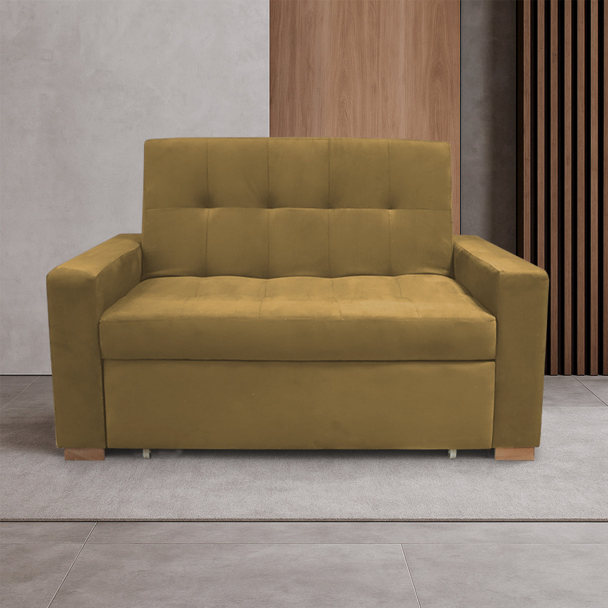Sofacama Atalanta Camel 150x94cm de Dos Puestos Reclinable Antifluido y sin Apoya Brazos - SOFAS Y POLTRONAS | Bylmo