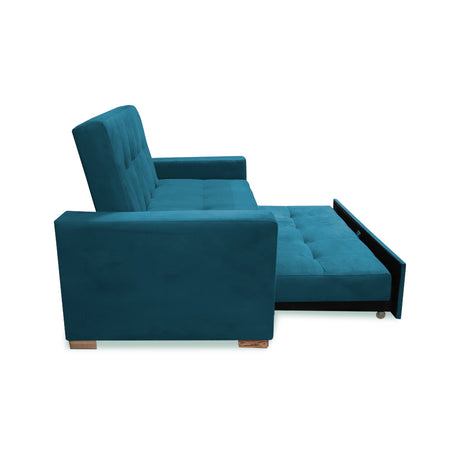 Sofacama Atalanta Turquesa 150x94cm de Dos Puestos Reclinable Antifluido y sin Apoya Brazos - SOFAS Y POLTRONAS | Bylmo