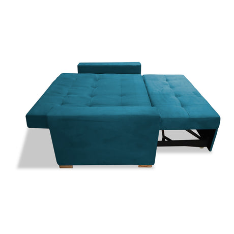 Sofacama Atalanta Turquesa 150x94cm de Dos Puestos Reclinable Antifluido y sin Apoya Brazos - SOFAS Y POLTRONAS | Bylmo