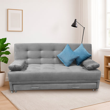 Sofacama Bachmann Plata 190x95cm de Tres Puestos Reclinable Antifluido y sin Apoya Brazos - SOFAS Y POLTRONAS | Bylmo