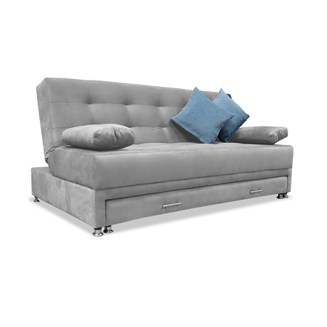 Sofacama Bachmann Plata 190x95cm de Tres Puestos Reclinable Antifluido y sin Apoya Brazos - SOFAS Y POLTRONAS | Bylmo