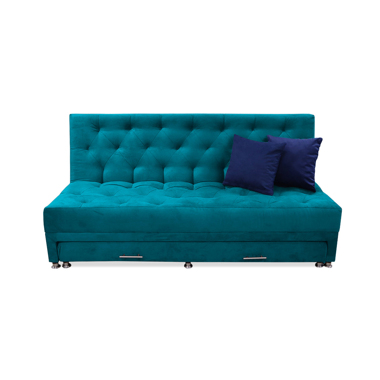 Sofacama Aston Turquesa 190x95cm de Tres Puestos Reclinable Antifluido y sin Apoya Brazos - SOFAS Y POLTRONAS | Bylmo