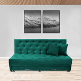 Sofacama Aston Verde 190x95cm de Tres Puestos Reclinable Antifluido y sin Apoya Brazos - SOFAS Y POLTRONAS | Bylmo