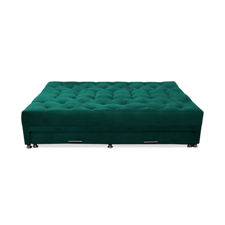 Sofacama Aston Verde 190x95cm de Tres Puestos Reclinable Antifluido y sin Apoya Brazos - SOFAS Y POLTRONAS | Bylmo
