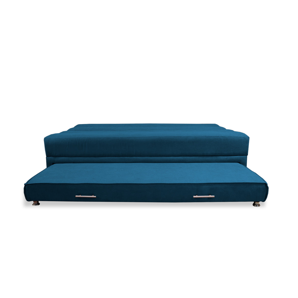 Sofacama Ferreira Azul Petróleo 190x95cm de Tres Puestos Reclinable Antifluido y sin Apoya Brazos - SOFAS Y POLTRONAS | Bylmo