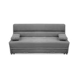 Sofacama Ferreira Gris 190x95cm de Tres Puestos Reclinable Antifluido y sin Apoya Brazos - SOFAS Y POLTRONAS | Bylmo