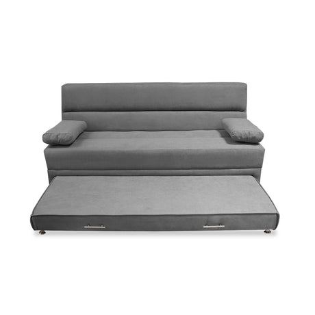 Sofacama Ferreira Gris 190x95cm de Tres Puestos Reclinable Antifluido y sin Apoya Brazos - SOFAS Y POLTRONAS | Bylmo