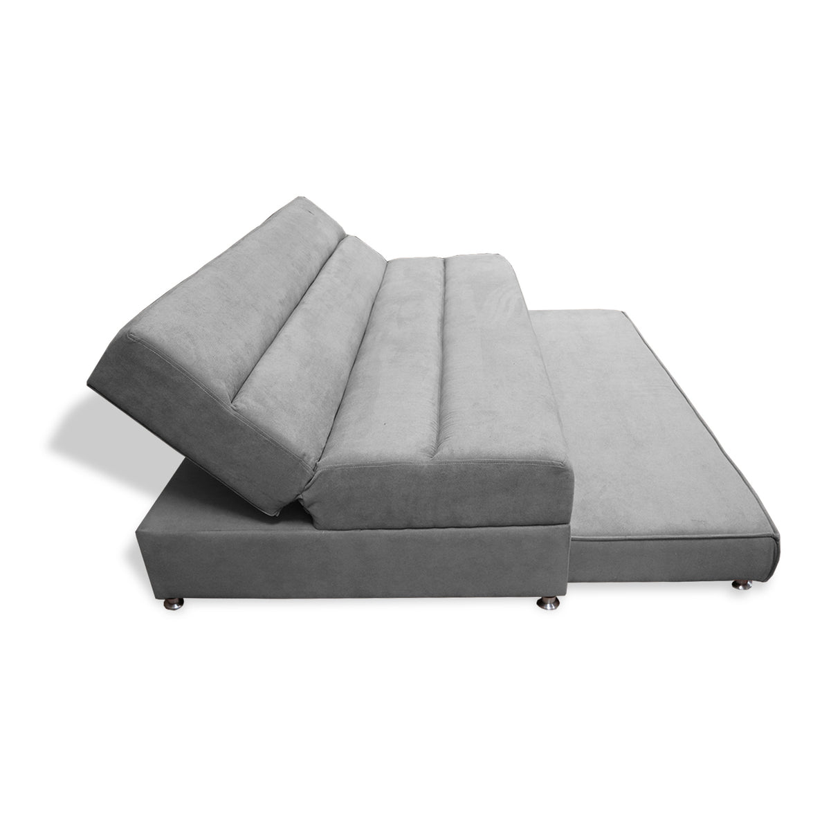 Sofacama Ferreira Gris 190x95cm de Tres Puestos Reclinable Antifluido y sin Apoya Brazos - SOFAS Y POLTRONAS | Bylmo