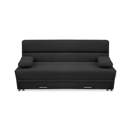 Sofacama Ferreira Negro 190x95cm de Tres Puestos Reclinable Antifluido y sin Apoya Brazos - SOFAS Y POLTRONAS | Bylmo