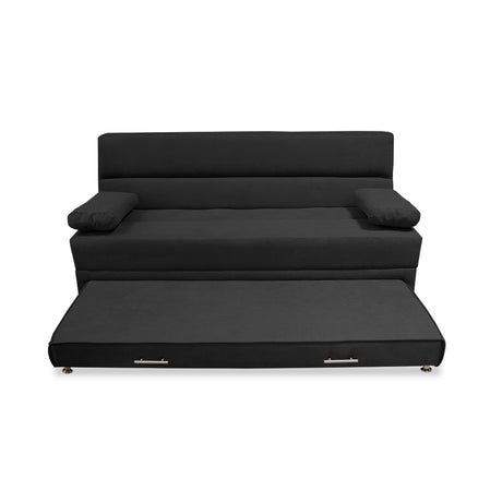 Sofacama Ferreira Negro 190x95cm de Tres Puestos Reclinable Antifluido y sin Apoya Brazos - SOFAS Y POLTRONAS | Bylmo