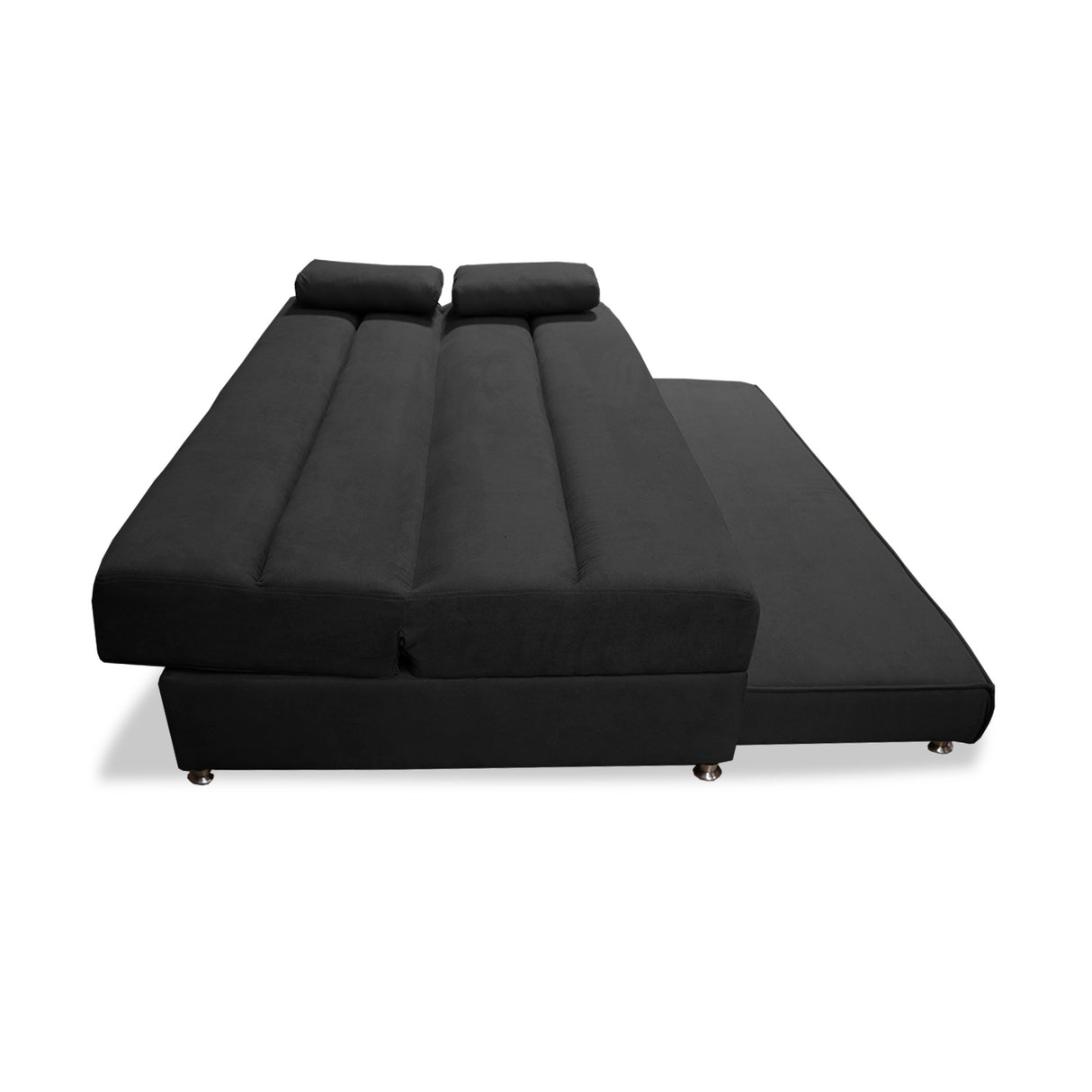 Sofacama Ferreira Negro 190x95cm de Tres Puestos Reclinable Antifluido y sin Apoya Brazos - SOFAS Y POLTRONAS | Bylmo