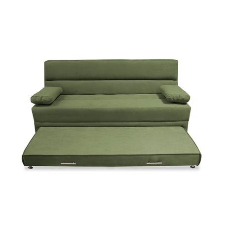 Sofacama Ferreira Verde 190x95cm de Tres Puestos Reclinable Antifluido y sin Apoya Brazos - SOFAS Y POLTRONAS | Bylmo