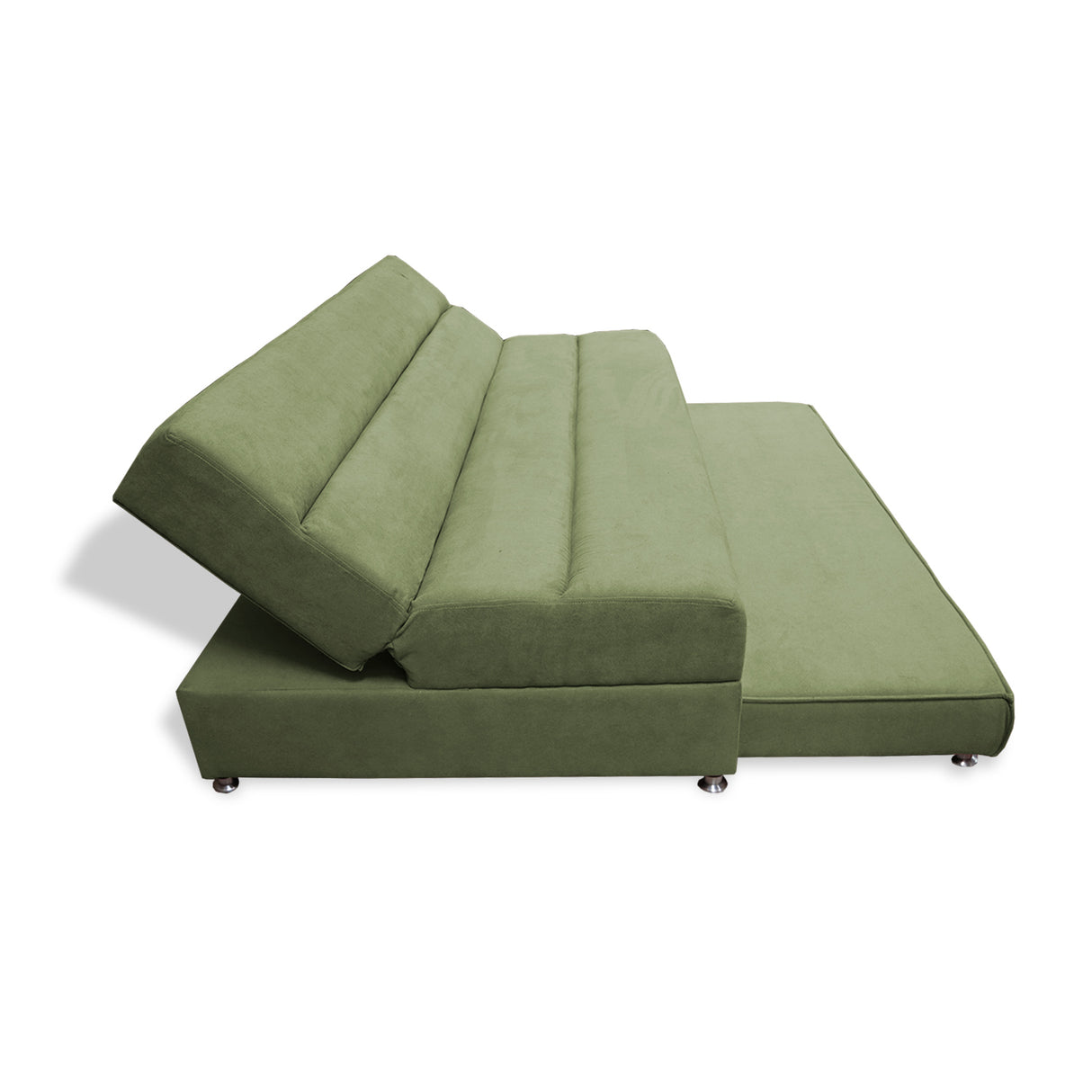Sofacama Ferreira Verde 190x95cm de Tres Puestos Reclinable Antifluido y sin Apoya Brazos - SOFAS Y POLTRONAS | Bylmo