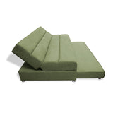 Sofacama Ferreira Verde 190x95cm de Tres Puestos Reclinable Antifluido y sin Apoya Brazos - SOFAS Y POLTRONAS | Bylmo
