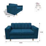 Sofá Noah Azul Petróleo 150x85cm de Dos Puestos Reclinable Antifluido y sin Apoya Brazos - SOFAS Y POLTRONAS | Bylmo