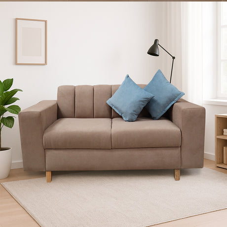 Sofá Noah Camel 150x85cm de Dos Puestos Reclinable Antifluido y sin Apoya Brazos - SOFAS Y POLTRONAS | Bylmo