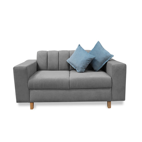 Sofá Noah Gris 150x85cm de Dos Puestos Reclinable Antifluido y sin Apoya Brazos - SOFAS Y POLTRONAS | Bylmo