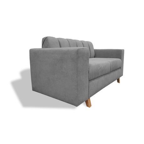 Sofá Noah Gris 150x85cm de Dos Puestos Reclinable Antifluido y sin Apoya Brazos - SOFAS Y POLTRONAS | Bylmo