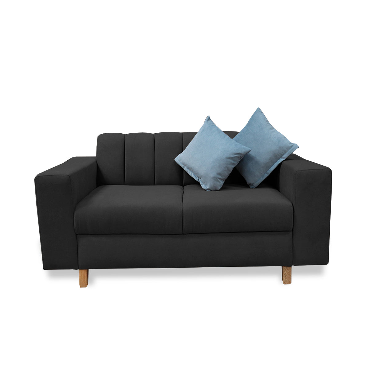 Sofá Noah Negro 150x85cm de Dos Puestos Reclinable Antifluido y sin Apoya Brazos - SOFAS Y POLTRONAS | Bylmo