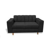 Sofá Noah Negro 150x85cm de Dos Puestos Reclinable Antifluido y sin Apoya Brazos - SOFAS Y POLTRONAS | Bylmo